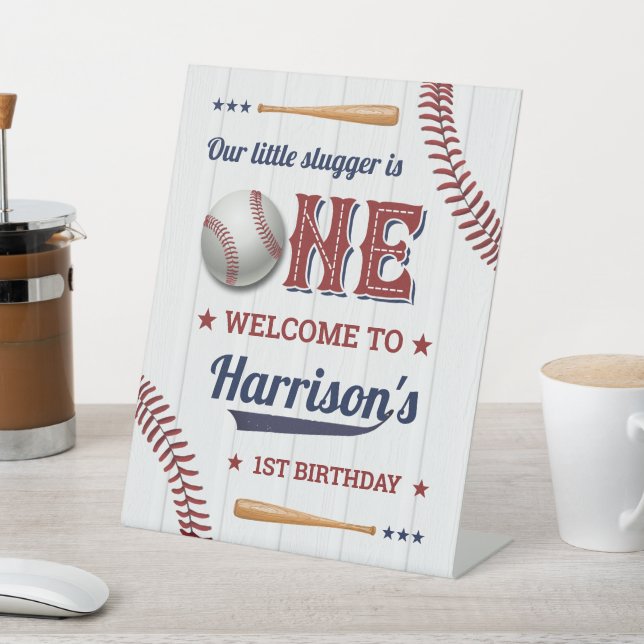 Signe De Table Garçons Baseball 1er anniversaire Bienvenue (In SItu)