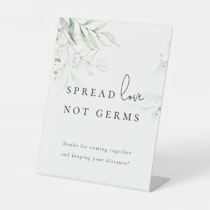 Signe De Table  Gare de Sanitizing Mariage moderne verdoyante