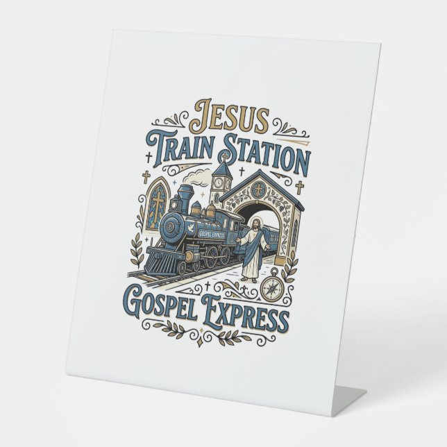 Signe De Table Gare de train Jésus Gospel Express Gare de train J (Recto)