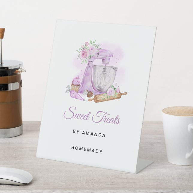 Signe De Table Gâteaux Sucrés Boulangerie Violet  (In SItu)