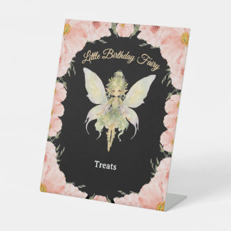Signe De Table Gâteries d'anniversaire de petite fée florale à l'