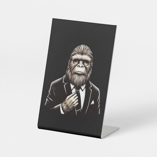 Signe De Table Gentleman Sasquatch - Funny Bigfoot (Recto)
