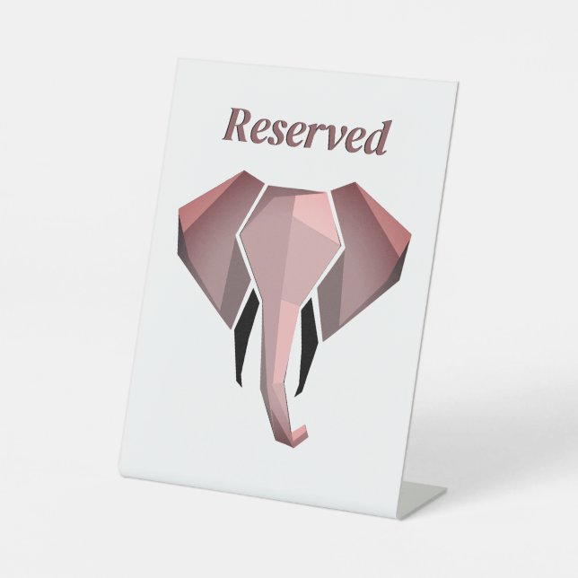 Signe De Table Géométrie Réservée Tête d'éléphant (Recto)