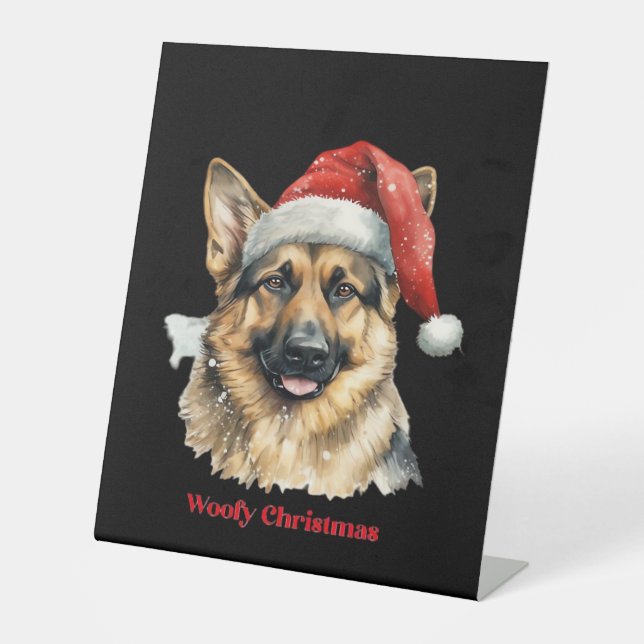 Signe De Table German Shepherd Dog Xmas Christmas Gift Ideas Woof (Recto)
