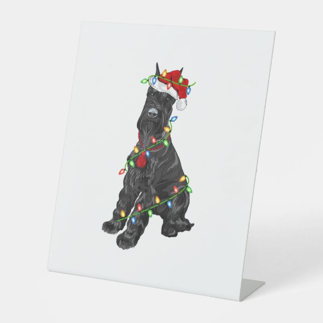 Signe De Table Giant Schnauzer Lover Xmas Père Noël Giant Schnauz (Recto)