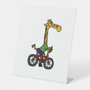 Signe De Table Girafe Cool qui fait du Vélo