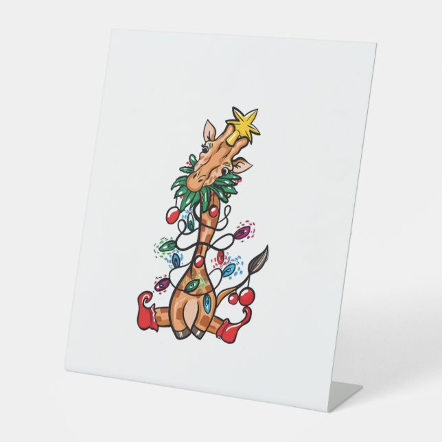 Signe De Table Giraffe Arbre de Noël Giraffe Arbre de Noël Femmes (Recto)