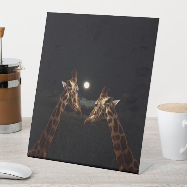 Signe De Table Giraffe Love In the Moonlight (In SItu)