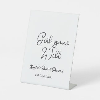 Signe De Table Girl gone wild bridal shower name date simple mini