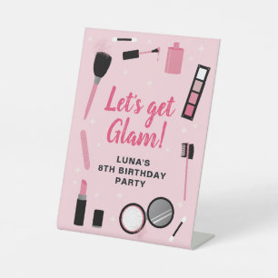 Signe De Table Glamour de maquillage rose Fille Anniversaire