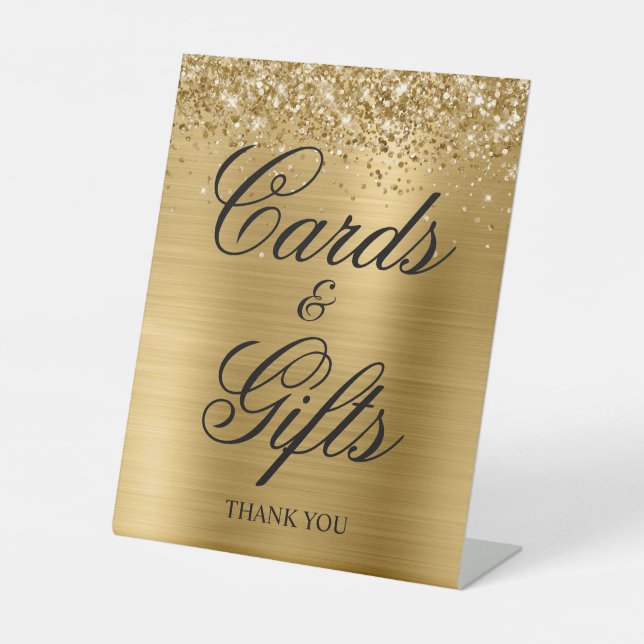 Signe De Table Glittery Gold Foil Classic Elegance Cartes et Cade (Recto)