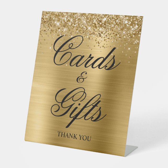 Signe De Table Glittery Gold Foil Classic Elegance Cartes et Cade (Recto)