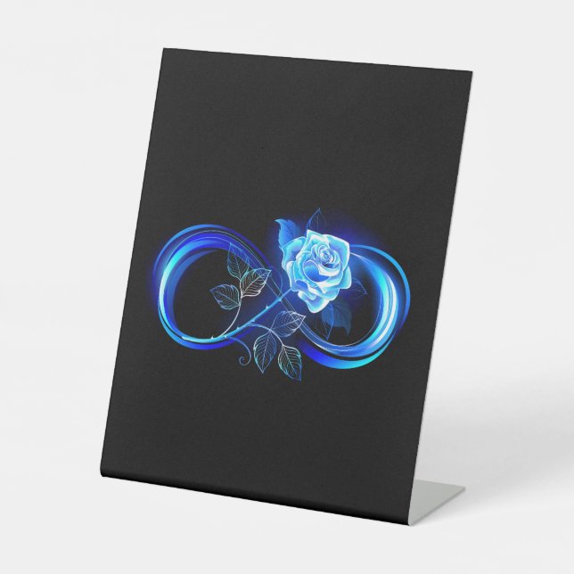 Signe De Table Glowing infinity with blue rose (Recto)