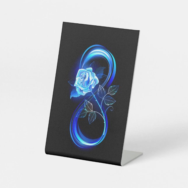 Signe De Table Glowing infinity with blue rose (Recto)