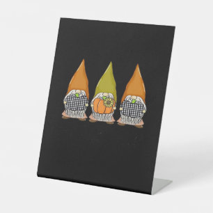 Signe De Table Gnomes d'automne avec citrouilles C'est l'automne