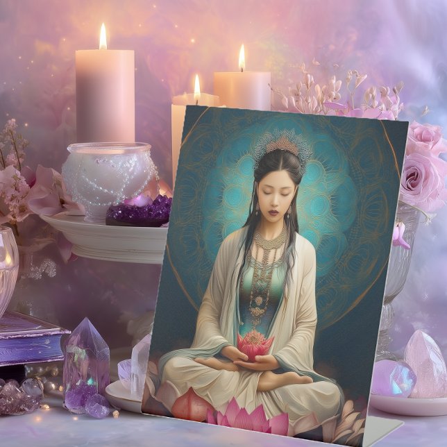 Signe De Table Goddess Quan Yin High Frequency Portrait Painting (Créateur téléchargé)