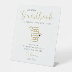 Signe De Table Gold Calligraphy Jenga Guestbook Mariage Connexion