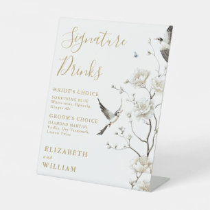 Signe De Table Gold Elegant Chinoiserie Signature Boissons Mariag