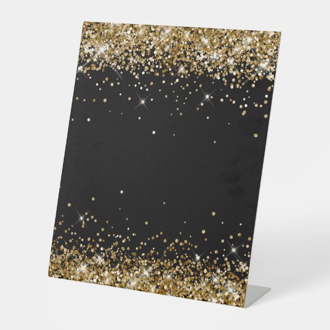 Signe De Table Gold Glitter Black Blank (Recto)