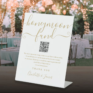 Signe De Table Gold Honeymoon Fund QR Code