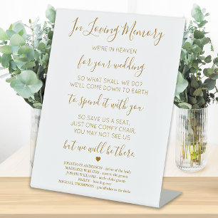 Signe De Table Gold Love Mémoire Ciel Poème Mariage Memorial
