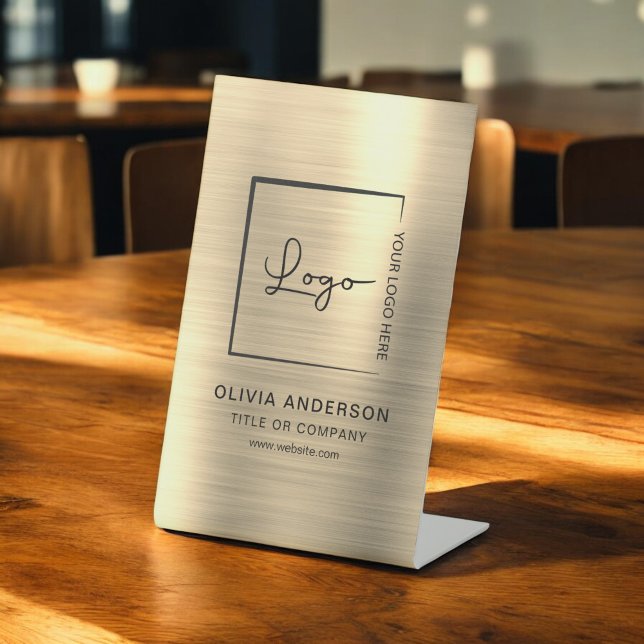 Signe De Table Gold Minimalist logo professionnel moderne (Créateur téléchargé)