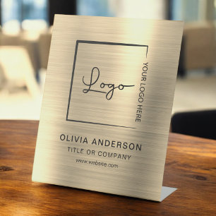 Signe De Table Gold Minimalist logo professionnel moderne