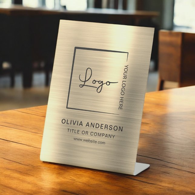 Signe De Table Gold Minimalist logo professionnel moderne (Créateur téléchargé)