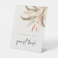 Gold Pampas Grass Guest Book Mariage C100
