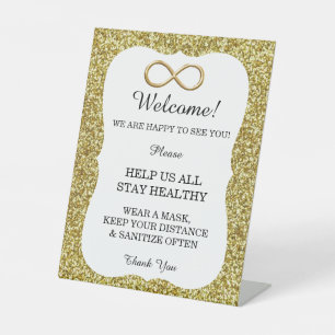 Signe De Table Gold Parties scintillant Gold Infinity Mariage Saf