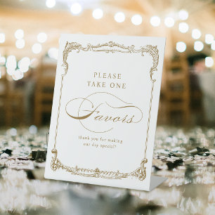 Signe De Table Gold Vintage Script Faveurs de mariage S'il vous p