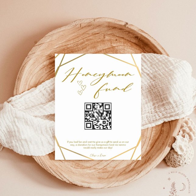 Signe De Table Golden Calligraphy Honmoon Fund QR Code Mariage (Créateur téléchargé)