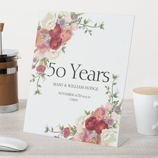 Signe De Table "Golden Memories : Celebrating 50 Years of Love" (In SItu)
