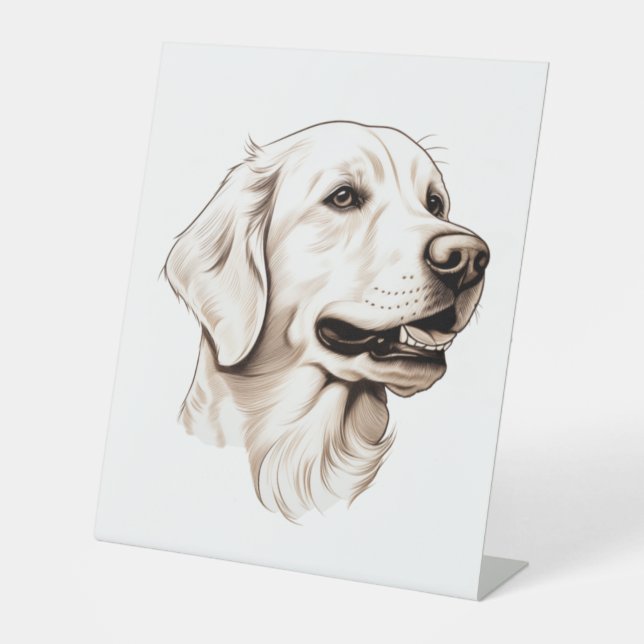 Signe De Table Golden Retriever 2 (Recto)