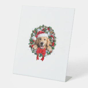 Signe De Table Golden Retriever décoration de couronne Noël Noël