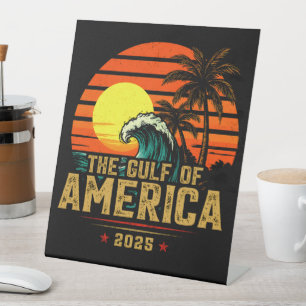 Signe De Table Golfe des USA Amérique Est 2025 Retro Vintage