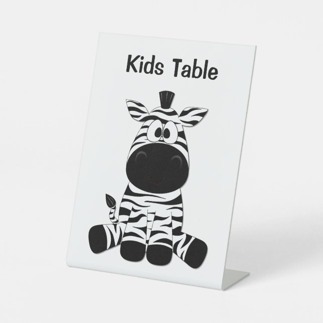 Signe De Table Goofy Zebra Kids Table Idée Mariage (Recto)
