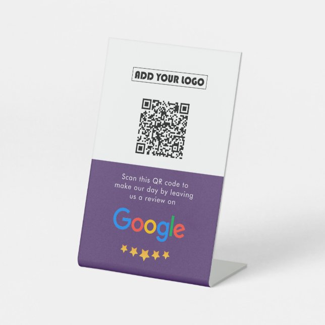 Signe De Table Google Avis | Business Review Link QR Code (Recto)