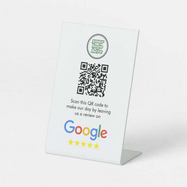 Signe De Table Google Avis | Business Review Link QR Code (Recto)
