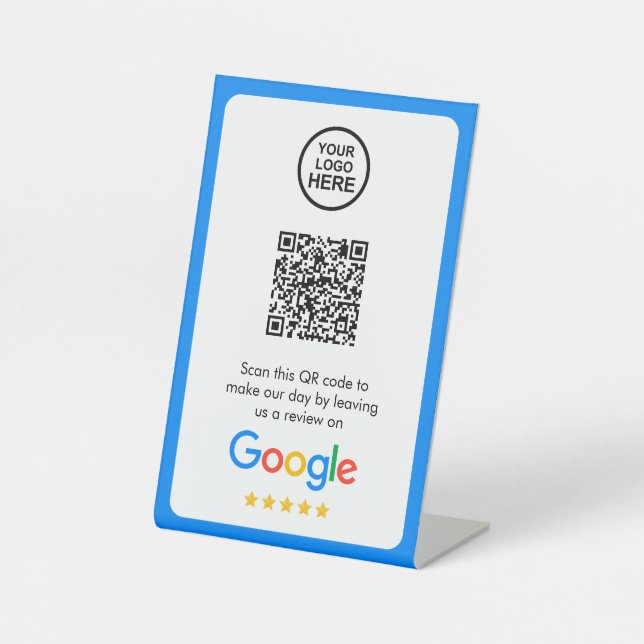 Signe De Table Google Avis | Business Review Link QR Code (Recto)