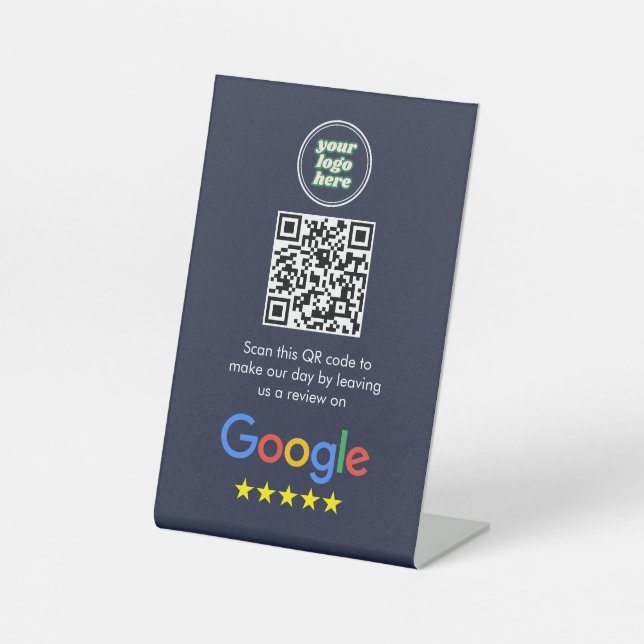 Signe De Table Google Avis | Business Review Link QR Code (Recto)