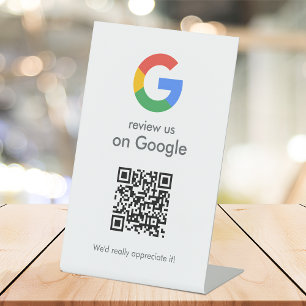 Signe De Table Google Avis   Business Review Link QR Code