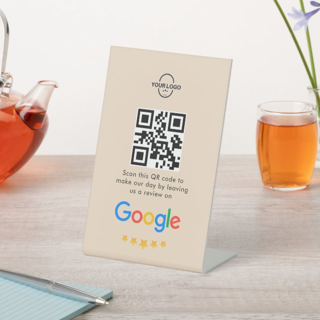 Signe De Table Google Avis | Business Review Link QR Code (In SItu)