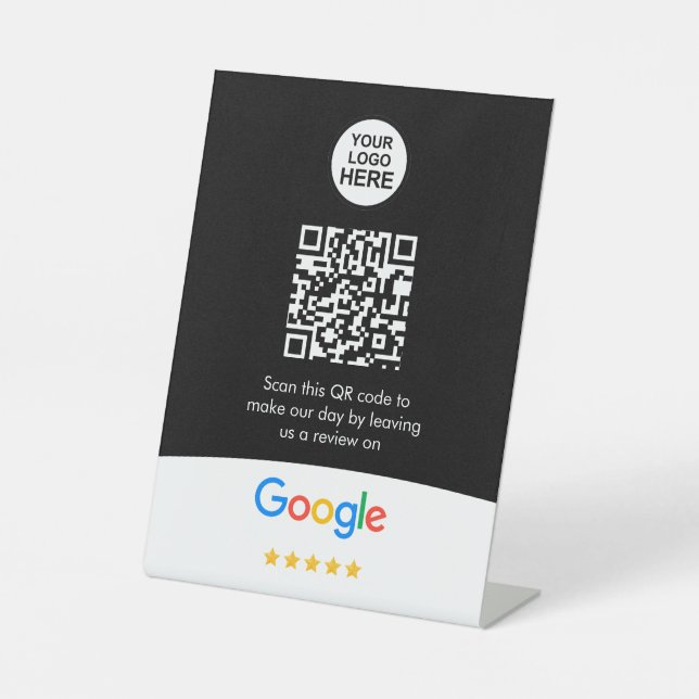 Signe De Table Google Avis | Business Review Link QR Code (Recto)