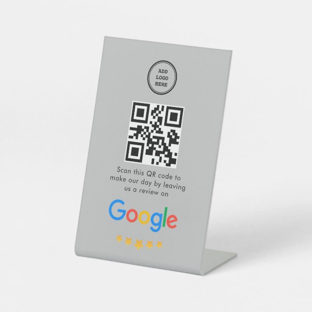 Signe De Table Google Avis | Business Review Link QR Code (Recto)