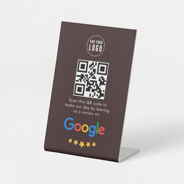 Signe De Table Google Avis | Business Review Link QR Code (Recto)