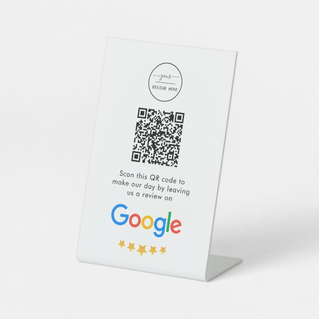 Signe De Table Google Avis | Business Review Link QR Code (Recto)