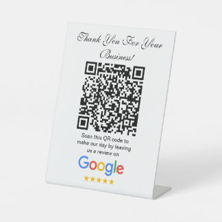 Signe De Table Google Avis | Business Review Link QR Code