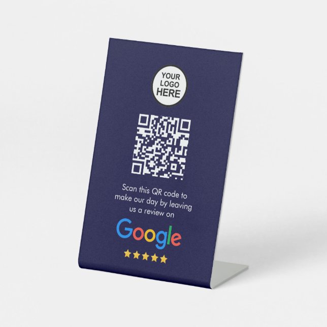 Signe De Table Google Avis | Business Review Link QR Code (Recto)