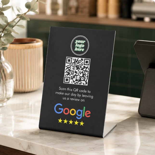 Signe De Table Google Avis | Code QR de lien d'avis sur l'entrepr (Google Reviews | Business Review Link QR Code Pedestal Sign)